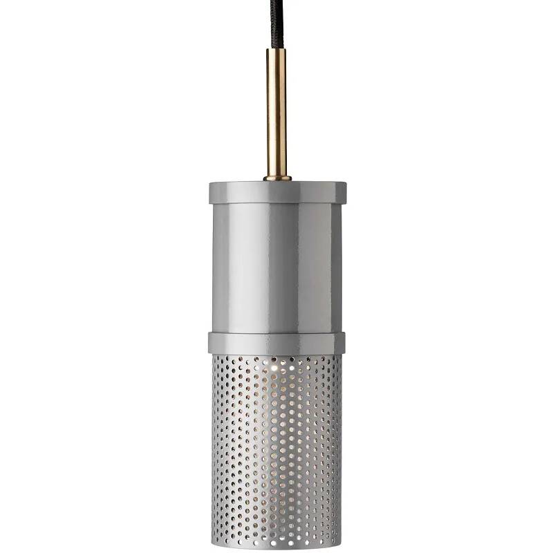 Lampe suspension en métal gris Ø6