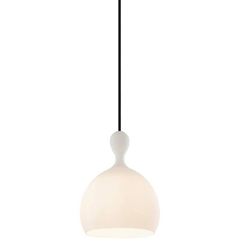 Lampe suspension en verre blanc Ø18