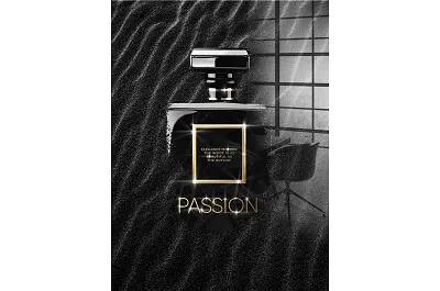Tableau feuille d'or Passion Fragrance Black