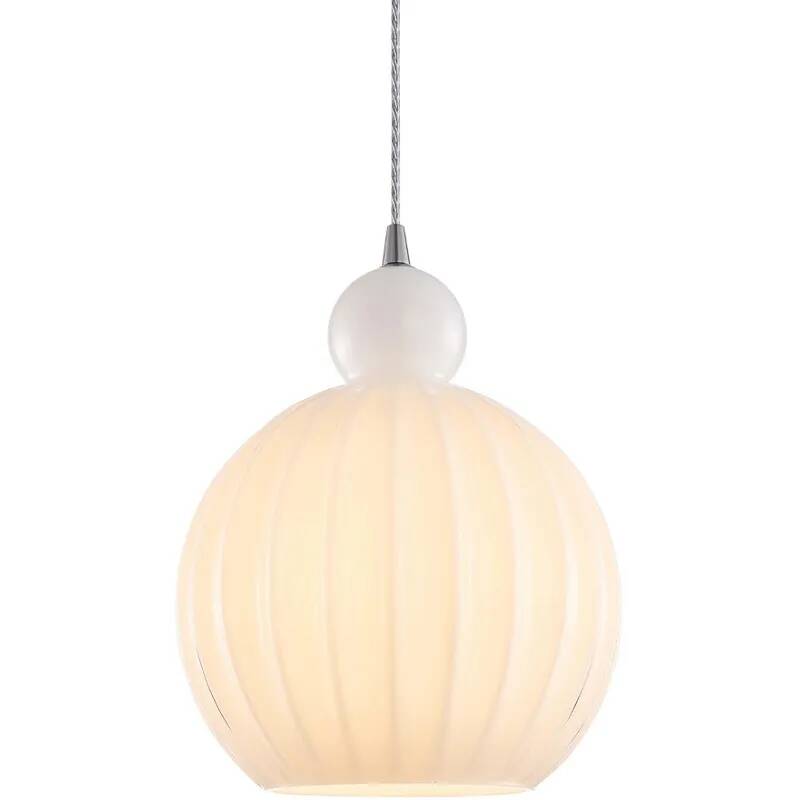 Lampe suspension en verre blanc Ø25