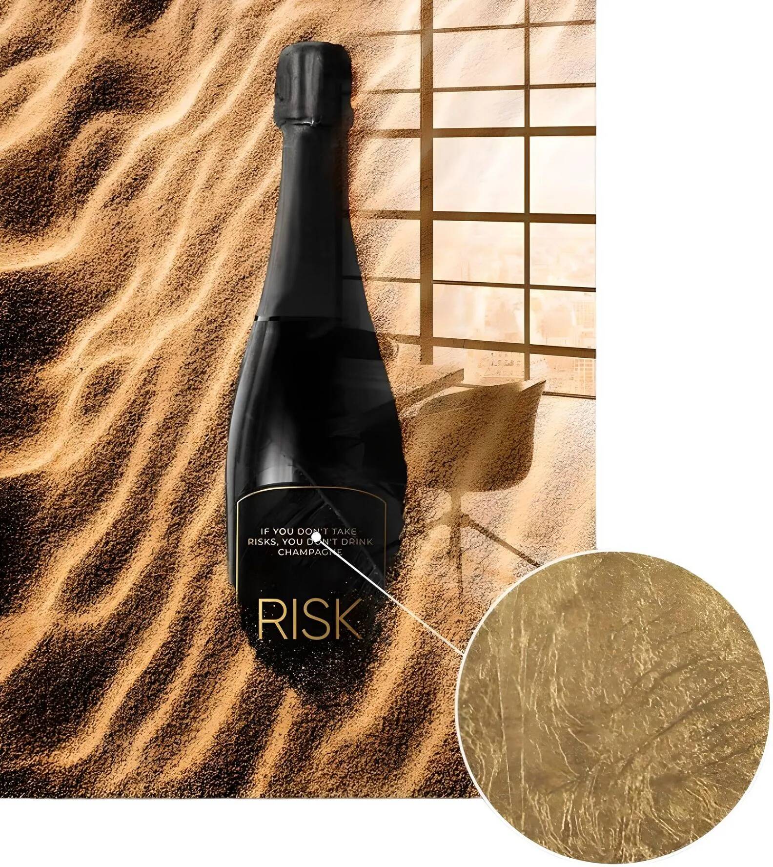 Tableau feuille d'or Pure Risk Sand
