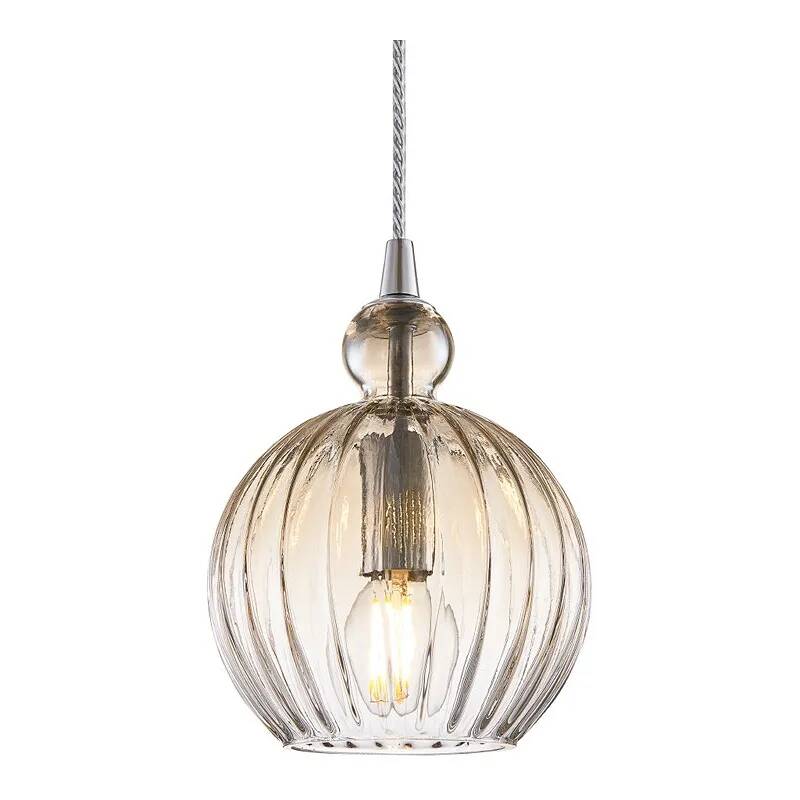 Lampe suspension en verre ambre Ø15