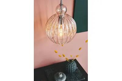 Lampe suspension en verre ambre Ø25