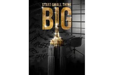 Tableau feuille d'or Start Small Think Big