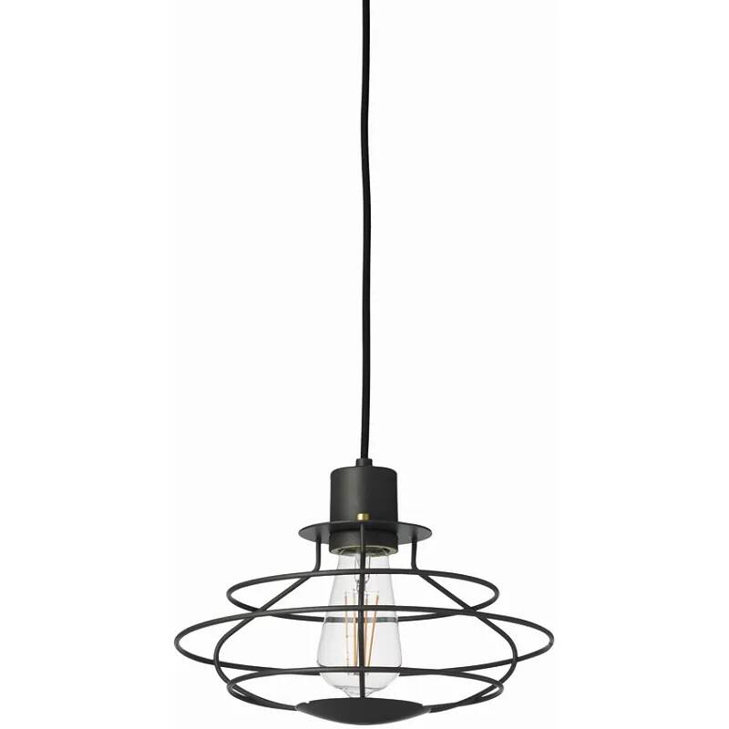 Lampe suspension en métal noir Ø28