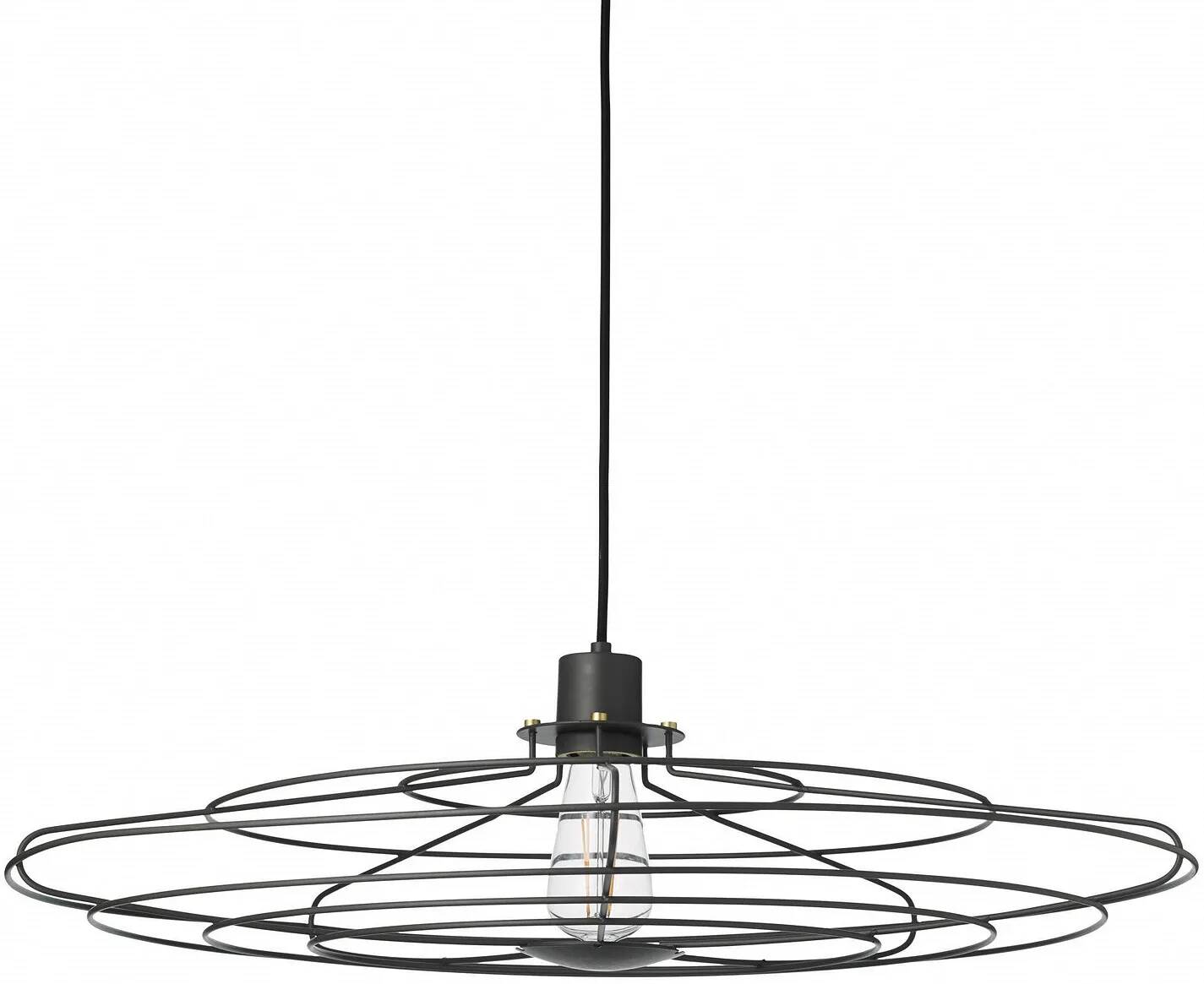 Lampe suspension en métal noir Ø70