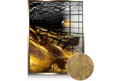 Tableau feuille d'or Gold Crocodile doré