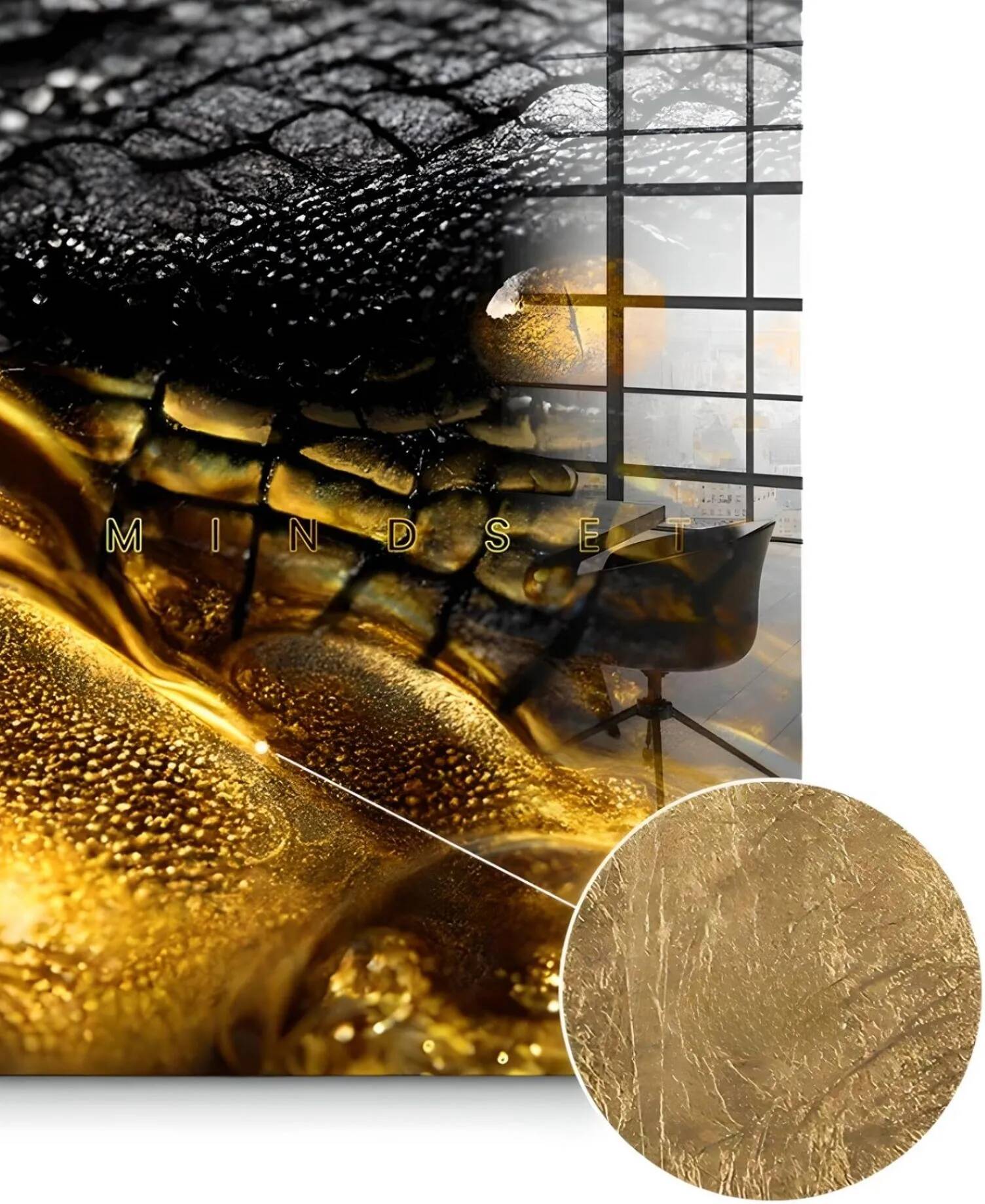 Tableau feuille d'or Gold Crocodile