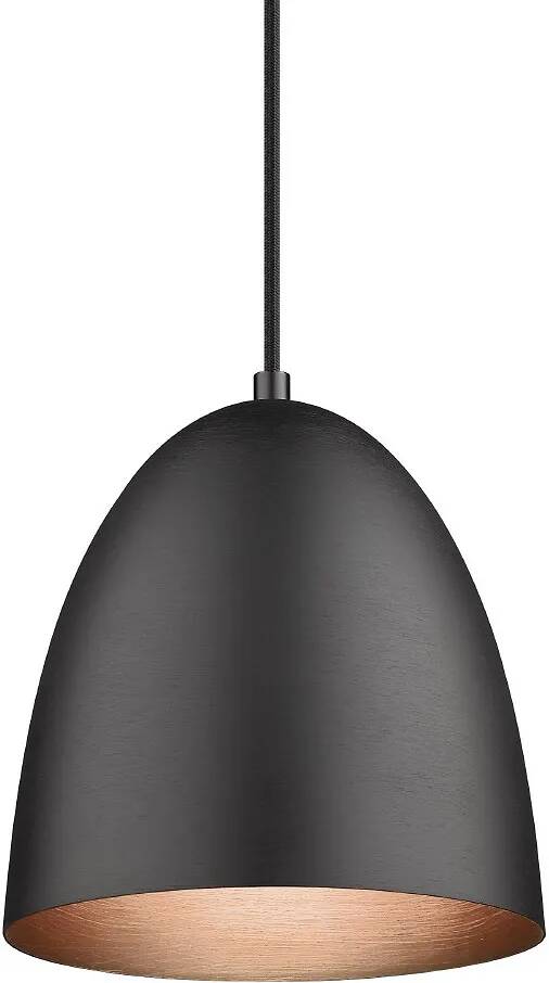 Lampe suspension en métal noir brossé Ø20
