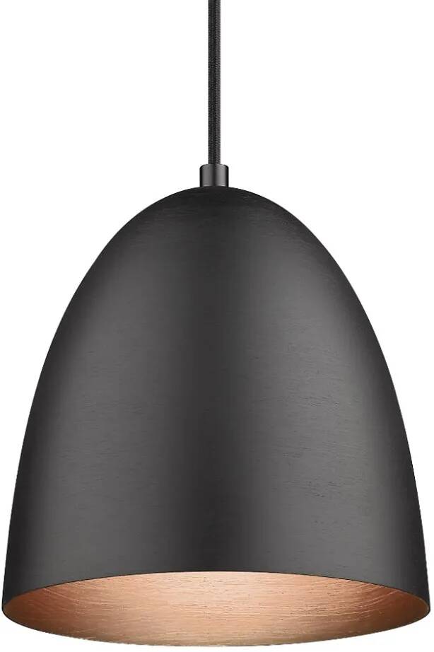 Lampe suspension en métal noir brossé Ø30