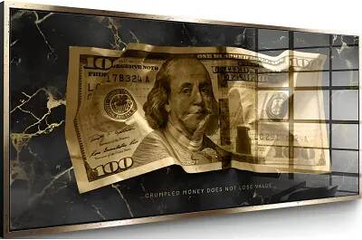 Tableau feuille d'or Benjamin Franklin doré