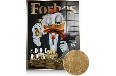 Tableau feuille d'or Billionaire Duck Scrooge doré