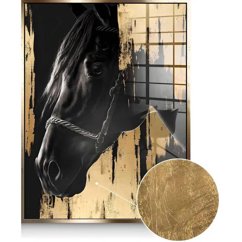 Tableau feuille d'or Luxury Horse doré
