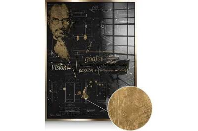 Tableau feuille d'or Steve Jobs Vision doré