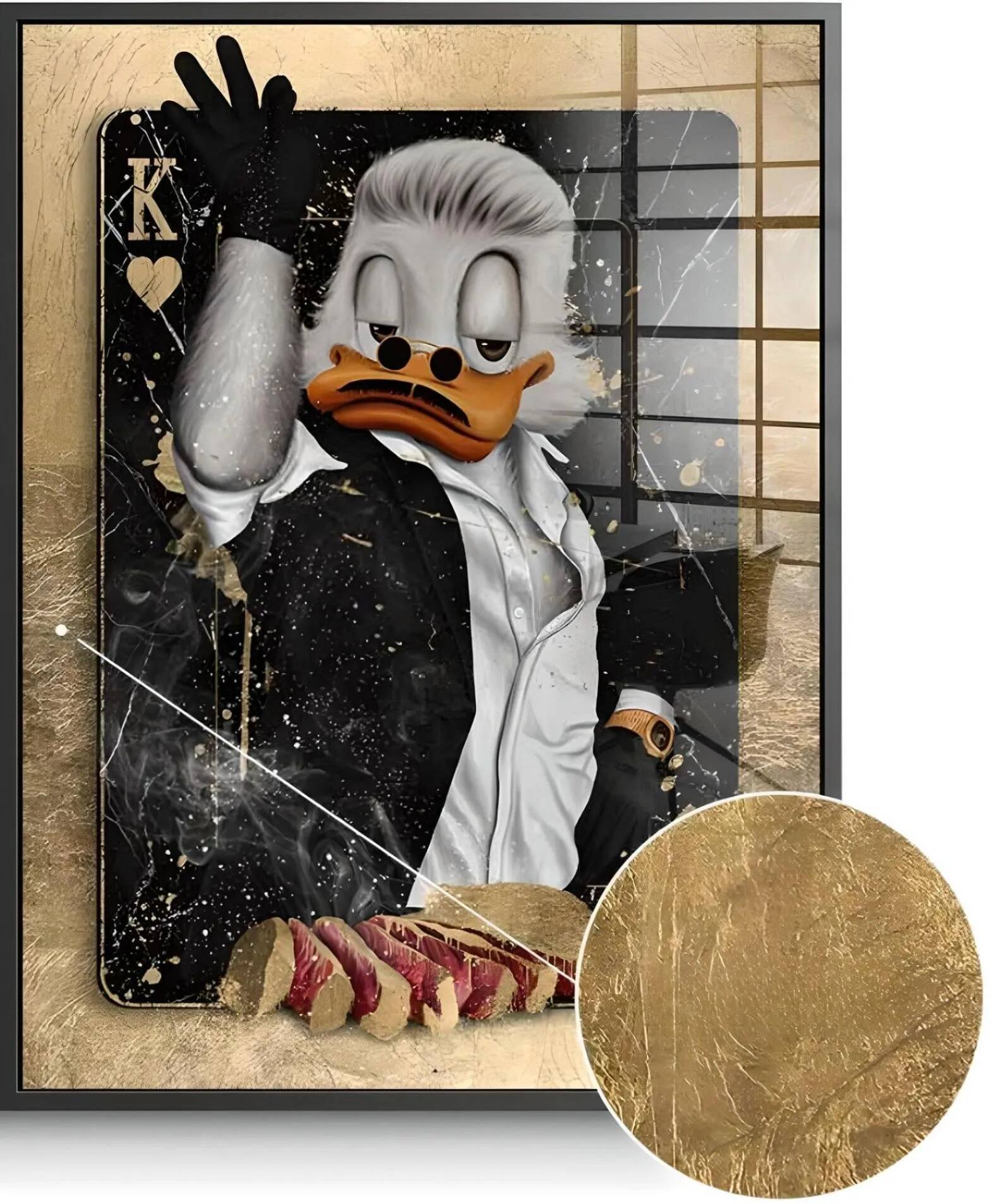 Tableau feuille d'or Nusret Duck noir