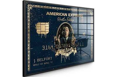 Tableau feuille d'or Royal American Express noir