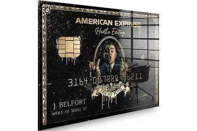 Tableau feuille d'or Royal Black American Express