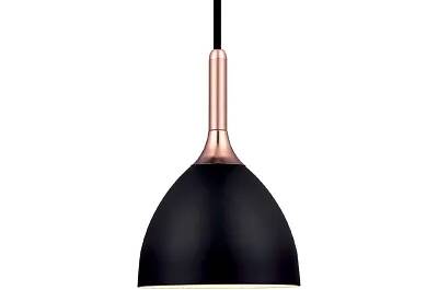 Lampe suspension en métal noir et cuivre Ø24
