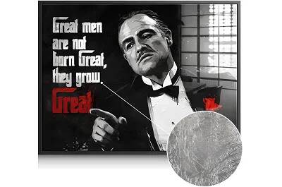 Tableau feuille d'argent The Godfather noir