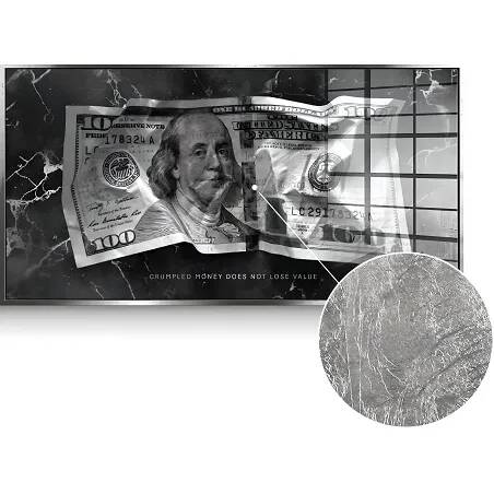 Tableau feuille d'argent Benjamin Franklin argent