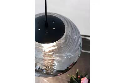 Lampe suspension en verre noir fumé Ø22