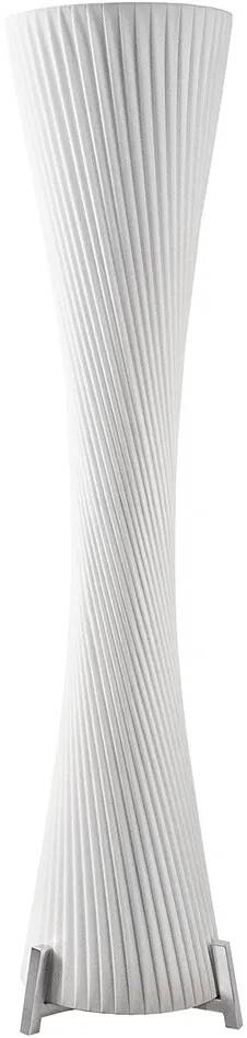 Lampadaire en latex plissé blanc et métal chromé L180