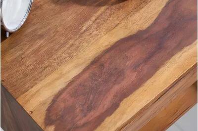 Table de chevet en bois massif de sheesham 1 porte et 1 compartiment