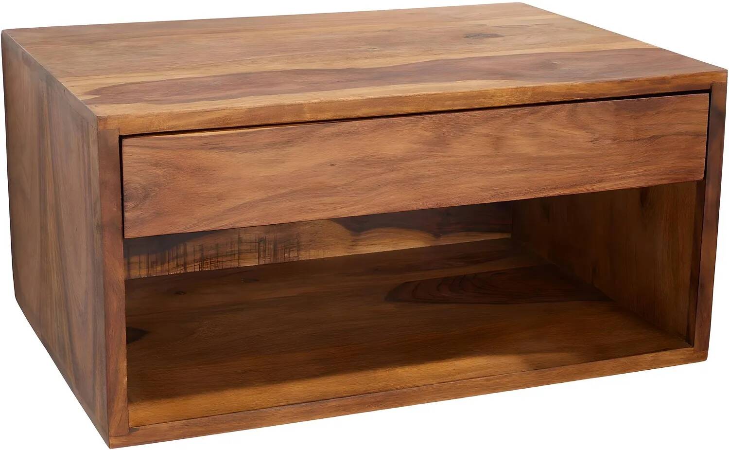 Table de chevet en bois massif de sheesham 1 porte et 1 compartiment