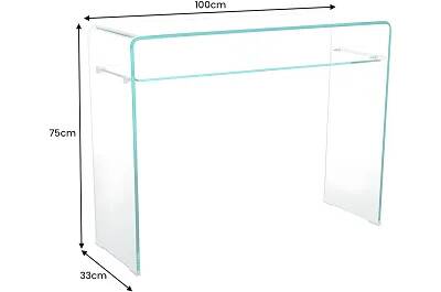 Console design en verre transparent 1 étagère