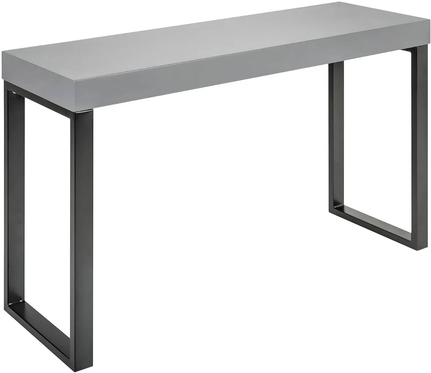 Console design en bois gris et métal noir L120