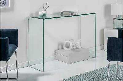 Bureau design en verre transparent L100