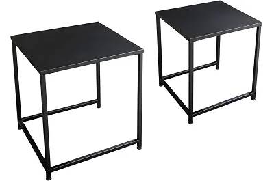 Set de 2 tables basses gigognes en métal noir