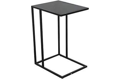 17270 - 185738 - Table d'appoint en métal et bois aspect marbre noir