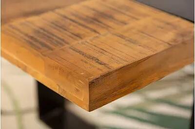 Table basse en bois massif de manguier et métal noir