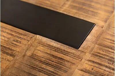 Table basse en bois massif de manguier et métal noir