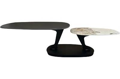 17272 - 185763 - Table basse rotative en céramique aspect pierre naturelle