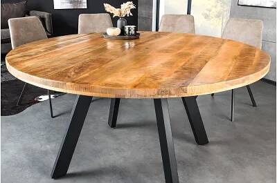 Table de salle à manger en bois massif de manguier