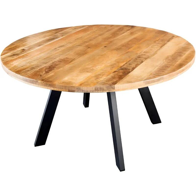 Table de salle à manger en bois massif de manguier Ø145