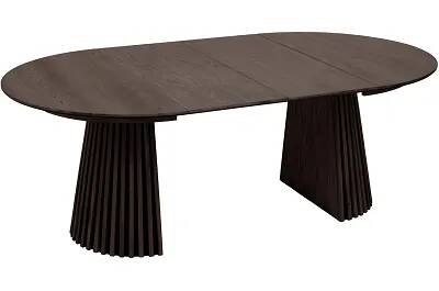 Table à manger extensible en bois massif de chêne marron foncé Ø120