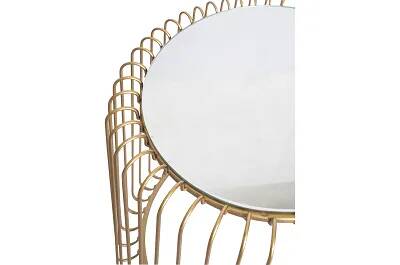 Set de 2 tables d'appoint en métal doré et verre effet miroir