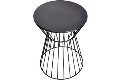 Table d'appoint design en métal noir Ø33