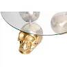 Table basse design crânes en verre et métal doré Ø90