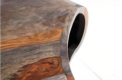 Table basse en bois massif de sheesham et métal noir