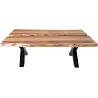 Table basse en bois massif d'acacia et métal noir