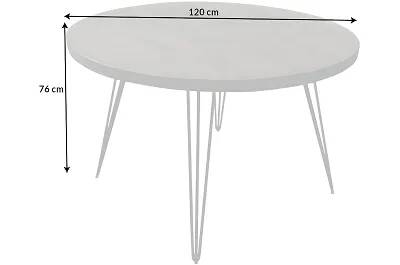 Table de salle à manger en bois massif d'acacia gris sablé Ø120