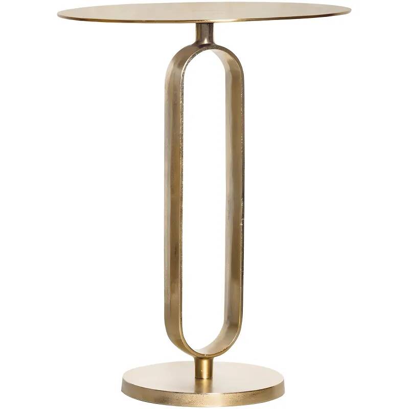 Table d'appoint design en métal doré Ø45