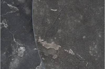 Set de 2 tables d'appoint gigognes aspect marbre noir Ø45