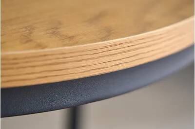 Set de 2 tables d'appoint gigognes en bois aspect chêne Ø45
