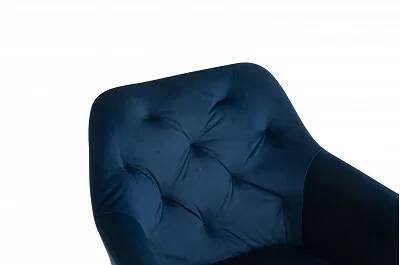 Chaise pivotante en velours capitonné bleu nuit