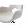 Chaise pivotante en tissu bouclé blanc